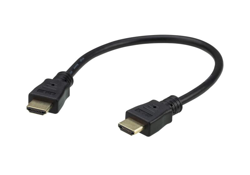 0.3m HDMI 2.0 Cable M/M 30AWG Black 2L-7DA3H
