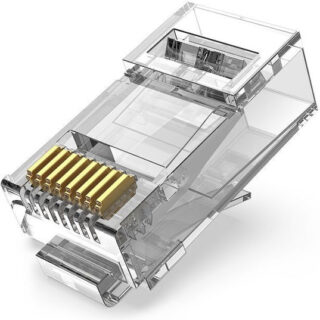 Mufe RJ45 UTP Vention, Cat. 6a, 50 buc per punga, AWG 23-26, diam. fir 1.5mm conectori auriti, transparent, IDGR0-50